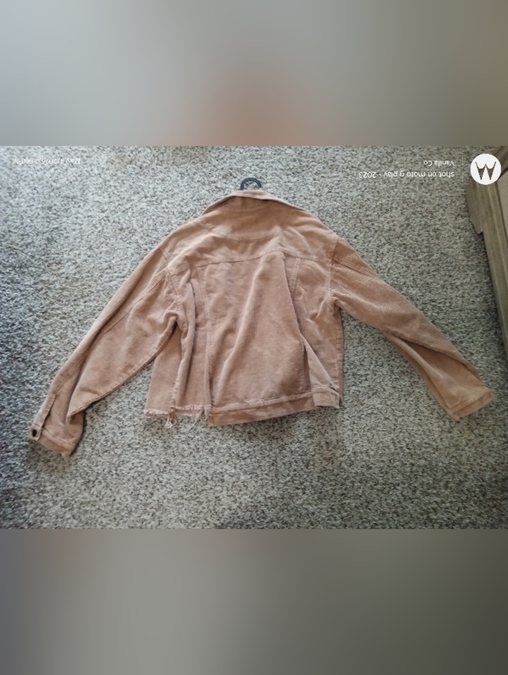 POL Frayed Hem Corduroy Trucker Jacket Teddy Bear Brown Size Large - Picture 6 of 8
